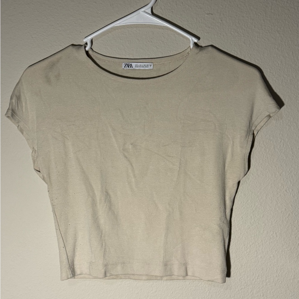 Zara Beige Crop Top